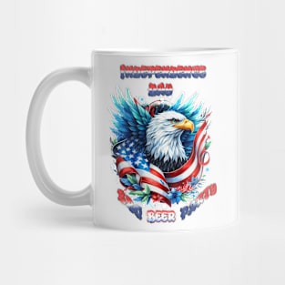 Majestic Eagle Soaring With American Flag Mug